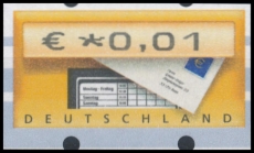 FRG MiNo. ATM 5, Cent value selection ** Frama label: mailbox, MNH