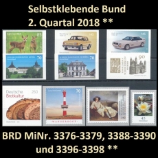 FRG MiNo. 3376-3398 ** Self-adhesives Germany Q2 2018, MNH