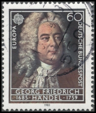 BRD MiNr. 1248 o Europa: Europäisches Jahr der Musik - G. F. Händel, gestempelt