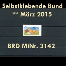 BRD MiNr. 3142 ** Selbstklebende Bund März 2015, alle Neuausgaben, postfrisch