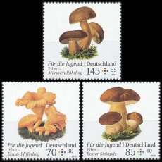FRG MiNo. 3407-3409 set ** Youth 2018 series: mushrooms, MNH