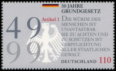 BRD MiNr. 2050 (aus Bl. 48) ** 50 Jahre Grundgesetz, postfrisch