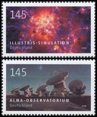 BRD MiNr. 3425-3426 Satz ** Serie Astrophysik: Alma & Illustris, postfrisch