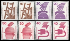 FRG MiNo. 695C-699D set ** Prevention of Accidents (I), cut top and bottom, MNH