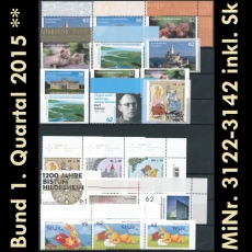 BRD MiNr. 3122-3142 ** Neuausgaben Bund 1. Quartal 2015, postfr. inkl. Selbstkl.