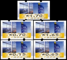 FRG MiNr. ATM 7 set 15-170 Euro cent ** Frama labels: Post Tower, VS 1, MNH