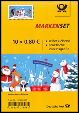 BRD MiNr. FB 95 (3505) ** Weihnachten mit Freunden, Folienblatt, sk, postfr.