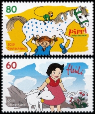 BRD MiNr. 3506-3507 Satz ** Serie Helden der Kindheit: Heidi & Pippi L., postfr.