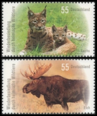 BRD MiNr. 2913-2914 Satz ** Wiederbesiedlung durch heimische Wildtiere, postfr.