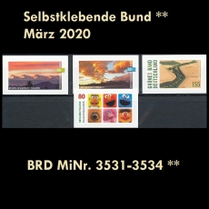 BRD MiNr. 3531-3534 ** Selbstklebende Bund März 2020, postfrisch