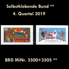 FRG MiNo. 3500-3505 ** Self-adhesives Germany Q4 2019, MNH
