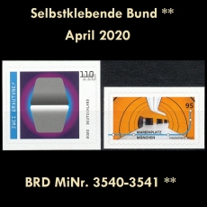 BRD MiNr. 3540-3541 ** Selbstklebende Bund April 2020, postfrisch