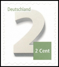 BRD MiNr. 3045 ** Ziffernzeichnung 2 Cent, postfrisch, selbstklebend