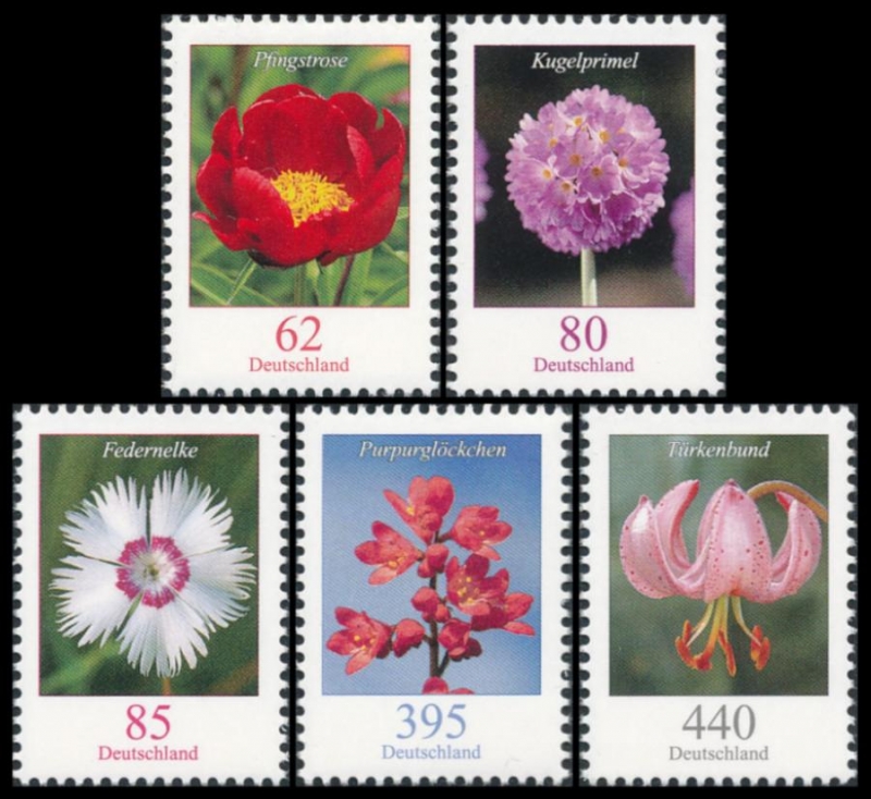 Brd Minr 3114 3118 Satz Dauerserie Blumen Postfrisch