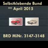 BRD MiNr. 3147-3148 ** Selbstklebende Bund April 2015, alle Neuausgaben, postfr.