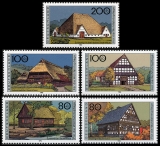 FRG MiNo. 1883-1887 set ** Welfare 1996: Farmhouses in Germany (II), MNH