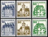 FRG MiNo. 913CII-1038DII set ** Castles & Palaces, letterset, MNH, cut