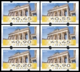 FRG MiNr. ATM 6 set 45-390 Euro cent ** Frama labels: Brandenburg Gate, MNH