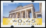 FRG MiNr. ATM 6 set 45-410 Euro cent ** Frama labels: Brandenburg Gate, MNH