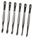 SAFE 858 Tweezers (bent, angular tip), nickel plated, 120 mm