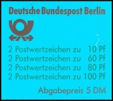 Berlin MiNo. MH 15 (795,796,798,834 C/D) ** Sights, stamp set, wet-adh., MNH