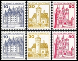 FRG MiNo. 913CI-916DI set ** Castles & Palaces, letterpress, MNH, cut