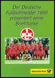 FRG MiNo. 2010 o German Football Champion 1998 Kaiserslautern, first day cancel