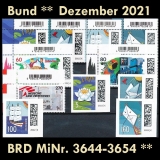 FRG MiNo. 3644-3654 ** New issues Germany December 2021, MNH