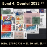 FRG MiNo. 3719-3731+sheet 90 ** New issues Q4 2022, MNH, incl. self-adhesives