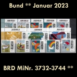 BRD MiNr. 3732-3744 ** Neuausgaben Bund Januar 2023, postfrisch