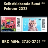 FRG MiNo. 3750-3751 ** Self-Adhesives Germany February 2023, MNH