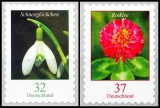 FRG MiNo. 3662-3663 set ** Flowers: Snowdrop & Red Clover, self-adhesive, MNH