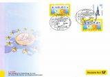 FRG MiNo. 2157, ATM 4, 1 & 112 cents o Maxibrief postage stamp Euro-nominal