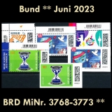 FRG MiNo. 3768-3773 ** New issues Germany June 2023, MNH