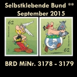 FRG MiNo. 3178-3179 ** All self adhesives Germany September 2015, MNH