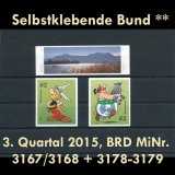 BRD MiNr. 3167-3179 ** Selbstklebende Bund 3. Quartal 2015, postfrisch