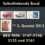 FRG MiNo. 3147-3161 ** All self adhesives 2nd Quarter 2015, MNH