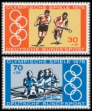 BRD MiNr. 888-889 Satz ** Olymp. Sommerspiele, Montreal, postfr., aus Block 12