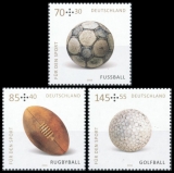 BRD MiNr. 3235-3237 Satz ** Sporthilfe 2016: Spielbälle, postfrisch