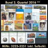 FRG MiNo. 3225-3251 ** New issues 2nd Quarter 2016, MNH, incl. self-adhesives