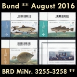 BRD MiNr. 3255-3258 ** Neuausgaben Bund August 2016, postfrisch