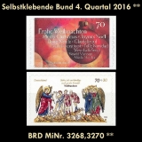 BRD MiNr. 3268-3270 ** Selbstklebende Bund 4. Quartal 2016, postfrisch