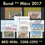 FRG MiNo. 3288-3295 ** New issues Germany march 2017, MNH incl. self-adhesive