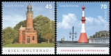 FRG MiNo. 3316-3317 set ** Lighthouses: Kiel-Holtenau & Bremerhaven Unterf., MNH