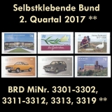 FRG MiNo. 3301-3319 ** Self-adhesives Germany Q2 2017, MNH