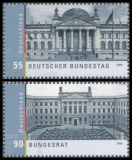FRG MiNo. 2757-2758 set ** German Bundestag and the Bundesrat, MNH, from block 76