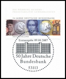 BRD MiNr. 2618 o 50 Jahre Deutsche Bundesbank, Ersttagsstempel, philatel. Danke