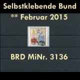 BRD MiNr. 3136 ** Alle Selbstklebenden Bund Februar 2015, postfrisch, aus MB