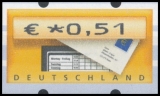 BRD MiNr. ATM 5 Satz 51-225 Cent ** Automatenmarken: Briefkasten, postfrisch