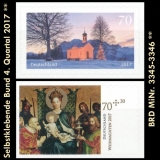 FRG MiNo. 3345-3346 ** Self-adhesives Germany Q4 2017, MNH